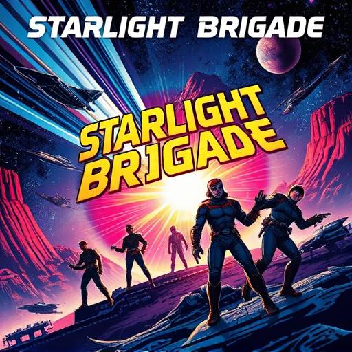 Poster for 'Starlight Brigade', a sci-fi adventure series.